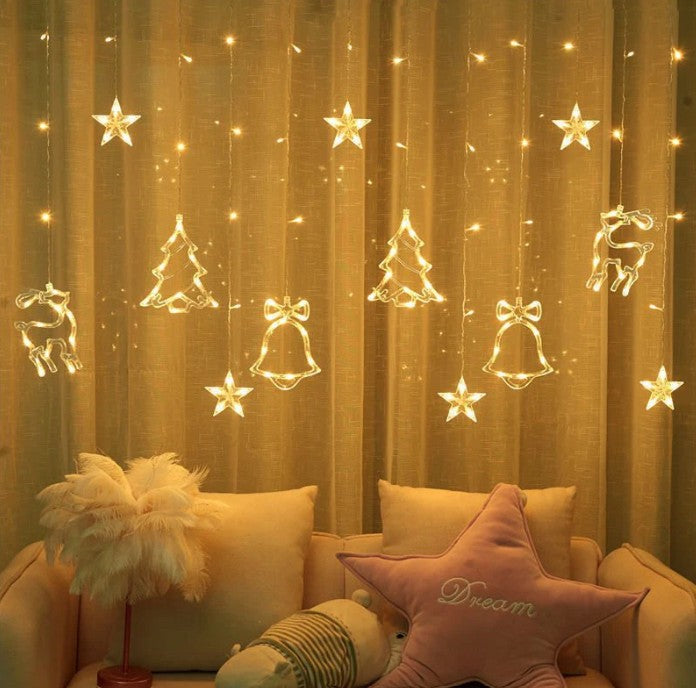 Decorate stylish Tree Hanging Lamp Room Bedroom Curtain Layout