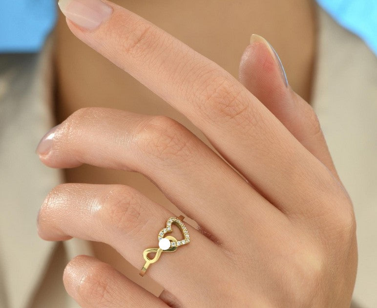 Gold Plated Retro Heart Ring