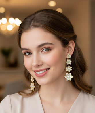 Crystal Bloom Drop Earrings
